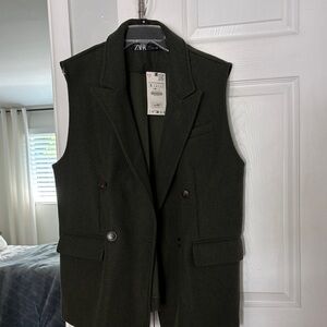 Zara Olive Sleeveless Vest